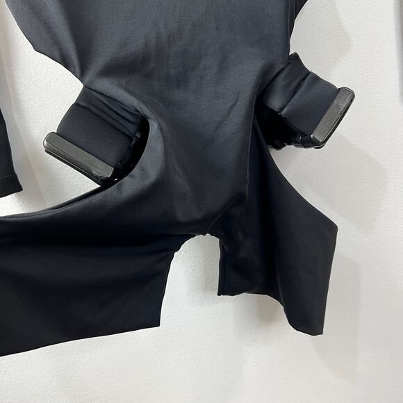 Lipt the Label Festival Black Long Sleeve Round Neck Cut Out Buckle Bodysuit XS - Picture 5 of 6